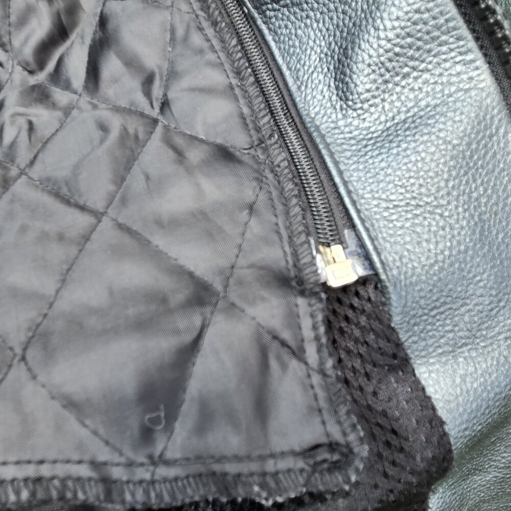 Echtes Leder Mens Leather Motorcycle Jacket Padded Genuine Moto Rider Biker 42 - Picture 9 of 14
